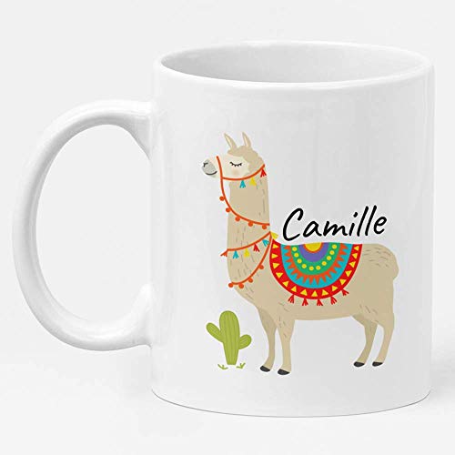 Personalized Llama Alpaca Coffee Mug For Llama Alpaca Lovers - Custom Mug With Name - Funny Llama Alpaca Gifts For Men and Women - White 11oz Mug