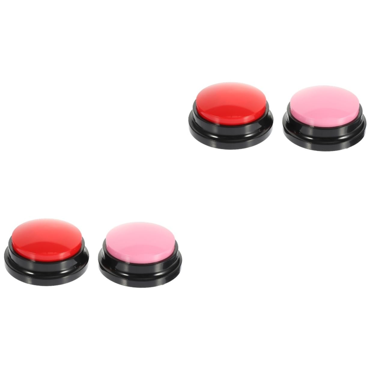 4piezas Botones Interactivos para Paquete De Botones Grabables para Comunicación y Gatos Juguete De Entrenamiento para El Aburrimiento y Comportamientos Destructivos Rojo y Rosa