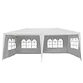 Outsunny 10' x 20' Gazebo Canopy Party Tent w/ 4 Removable Window Side Walls - White
