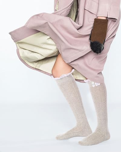 Image of Syhood Long Button Boot Socks with Lace
