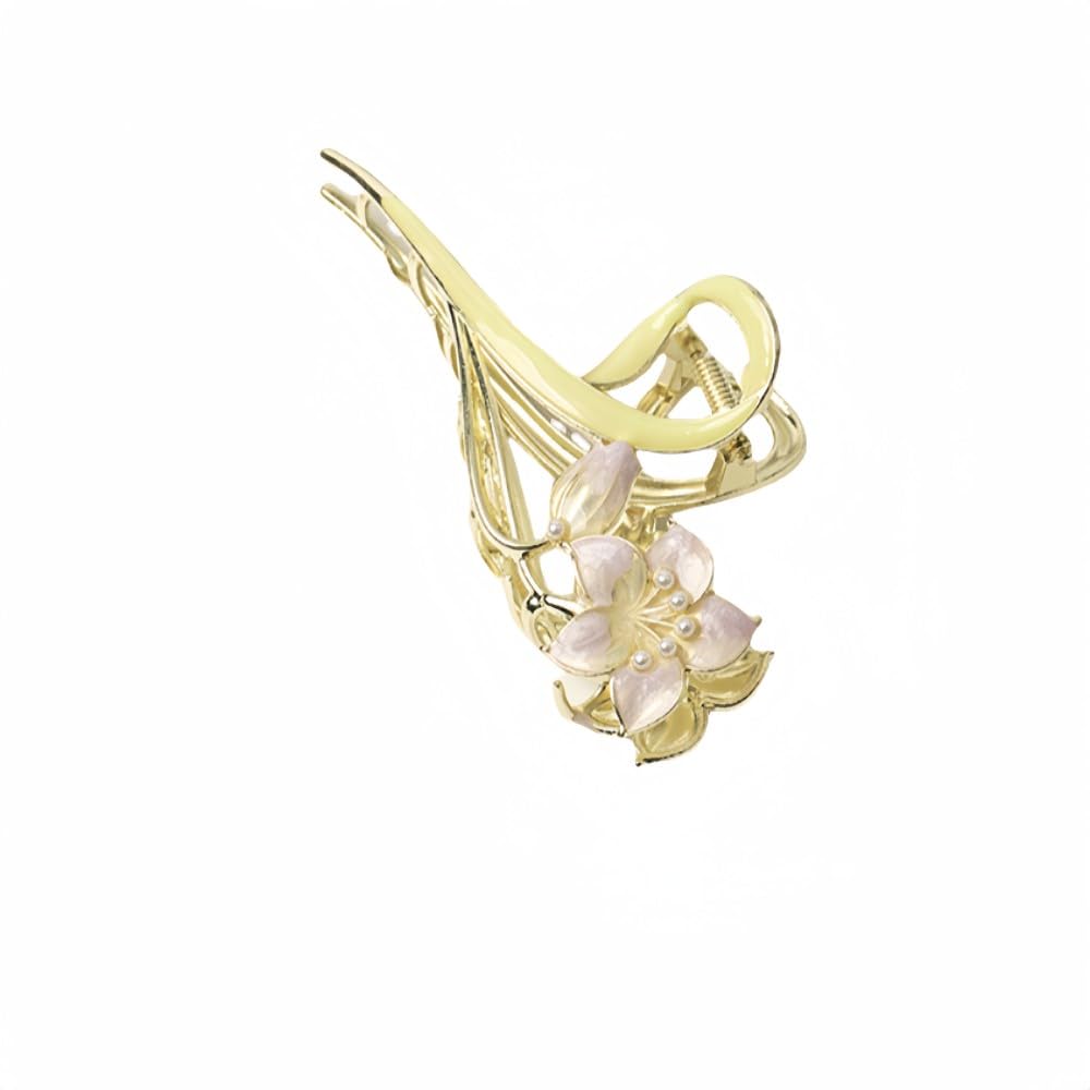 Grande pince cheveux fleur de lys violette contre les chignons qui glissent - 7
