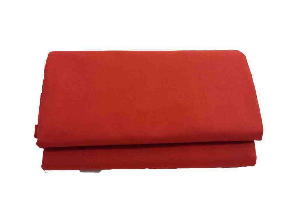 AR Latest Flat Bedsheet Plain Dyed Polycotton Smooth Fabric (King, Red)