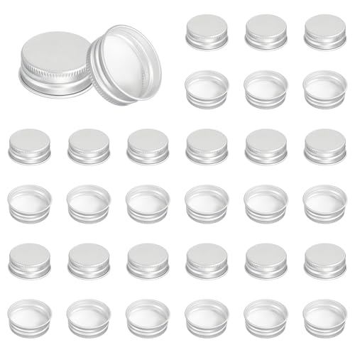 Couvercles aluminium 32mm PATIKIL pour bocaux Mason | 36 pièces argentées