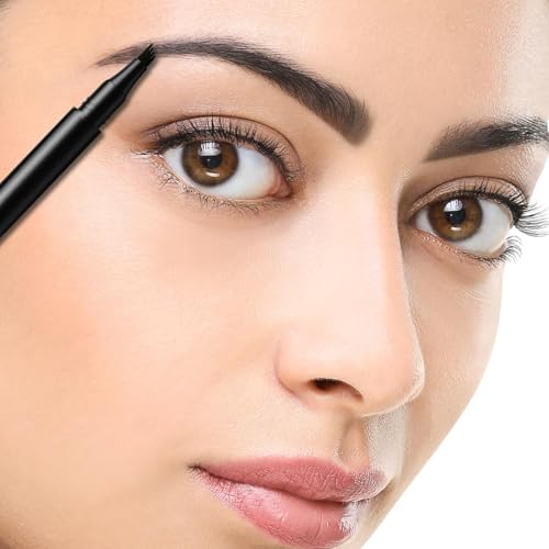 Image of 4 Point Eyebrow Pencil Black,Waterproof Microblading Eyebrow Pencil with a Micro-Fork Tip Applicator Creates || Black Fine Sketch Liquid Eye Brow Tattoo Tint Pen (Pack1)