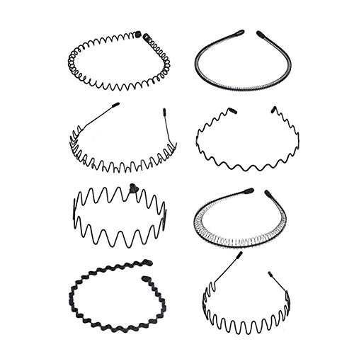 Oleporel カチューシャ メンズ レディース 兼用 8本セット ヘアバンド メンズ 洗顔 痛くない カチュウシャ 髪留め 男女兼用 男性 男 髪 ウェーブ コイル 男性用 女性 女性用 波形 ウェーブ シンプル 使いやすさ