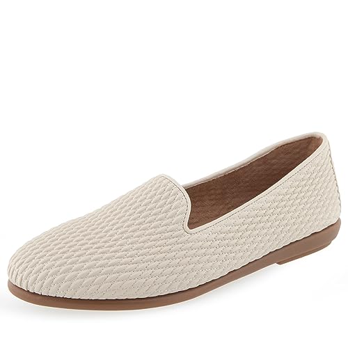 Aerosoles Women's Betunia Loafer, Eggnog Mini Diamond Quilted PU, 10.5