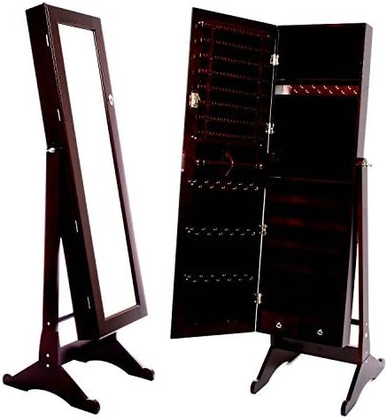 Cheval Mirror and Jewelry Armoire, Espresso