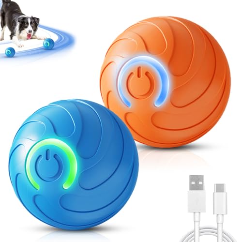fupcap Springender Aktivierungsball für Hunde, 2026 Neu Sprung Hundespielzeug Intelligenz Selbstbeschäftigung, Elektrisch Hundespielzeug Ball Interaktiv für Katzen Hunde (Blau+ Orange)