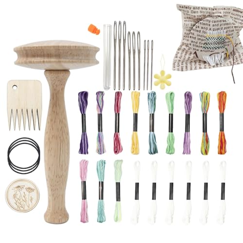 Seta de relleno, fácil de usar, kit de costura de seta de para retocar rápidamente tus manualidades, ideal para calcetines, ropa y suéteres, regalo para madres