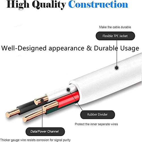 Cable de carga Micro USB 5ft blanco para laptop y celular miniatura 4