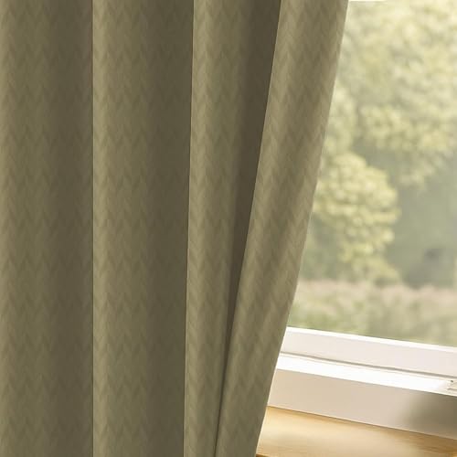 Galaxy Home Decor Premium 100% Blackout Curtain for Long Door 10 Feet | Herringbone Embossed Design | Thermal Insulated, Noise Reducing & Energy Saving Room Darkening Curtains| Pack of 1, Olive