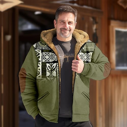 Winter Coats for Men Vintage Plush Zip Up Long Sleeve Hunting Warm Big and Tall Thicken Fleece Lined Streetwear2