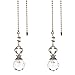 GORGECRAFT 2PCS Cadena de Extracción de Ventilador Decorativo Vintage Lámpara de Ventilador Adorno Bola de Prisma de Cristal Colgante de Vidrio Cadenas de Bronce Decoración, Claro