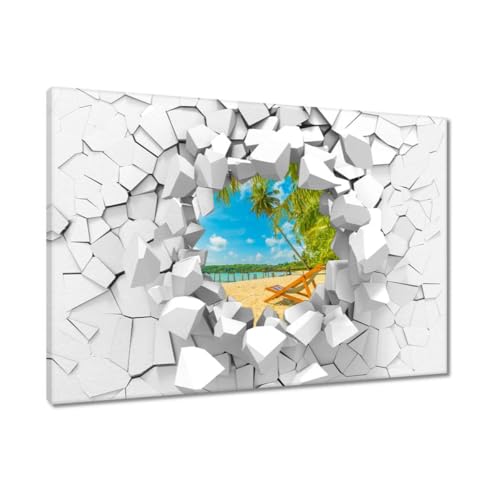 Toile vacances à la plage 120x80cm pour créer une ambiance salon bord de mer