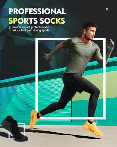 Ruixue Men's Running Socks, Cotton Trainer Socks For Men Women, Performance Low Cut Ankle Athletic Sport Socks For Hiking, Walking, Cycling (6 Pairs/10 Pairs) - 6