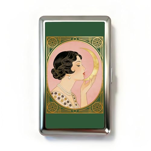 VexelZytro Vintage Art Deco Versatile Card & Cash Case Slim Metal Wallet for Women Men Credit ID Business Cards (#A)