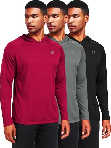 NELEUS Men's Workout Long Sleeve Running Shirts Mesh Fishing Hiking T-Shirts/Hooded