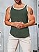 UNCLECAT Mens Sleeveless Tank Tops Workout Muscle Gym Knitted Shirt Athletic Bodybuilding Slim Fit Ribbed T Shirts Army Green