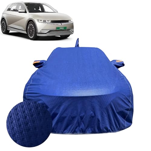 Image of Car Cover Compatible for Hyundai Ioniq 5 (2023-2026) | 100% Waterproof Cover with Reflective Mirror Pockets | Dustproof, Scratchproof, Heatproof Ioniq 5 Car Cover |Soft Cotton Lining| Blue