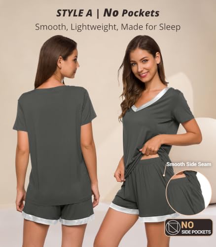 Image of WiWi Viscose from Bamboo Pajamas Set for Women Super Soft Short Sleeve Cooling Summer Plus Size Pjs Sets Sleepwear S-4X