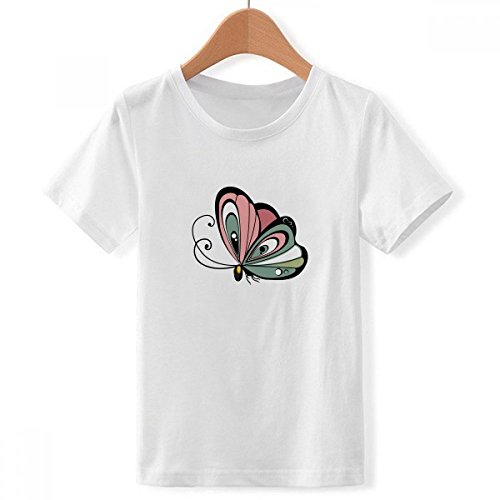 T-shirt blanc garçon papillon col rond taille M en coton multicolore
