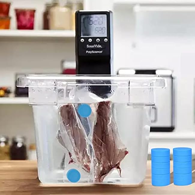 T-mark 4 Pack Sous Vide Magnets, Keep Bags Submerged and in Place-Prevent Floating Bags and Undercooking Food Safe Silicone and Stainless Steel Better Performance than Magnets, Clips or Rack