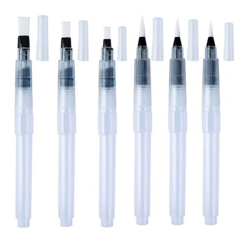 6 Pcs Refillable Watercolour Brush Pens Set – Mult