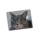 【Tarjetero delgado】: esta billetera de cuero simple es delgada, compacta y liviana, mide solo 4.2 "(W) x 3.2" (H)/10.7x8.1cm, cabe perfectamente en su bolsillo, bolso o bolsa de viaje.