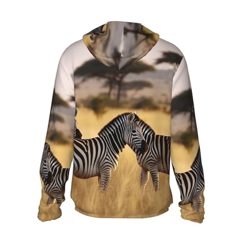 Men's Sun Protection Shirts Africa Grassland Zebra Long Sleeve Sun Shirt for Fishing Running Hiking Swim2