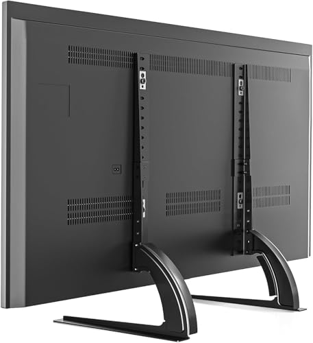Image of BIG VUE Universal Table Top TV Stand for Most 27-55 Inch LCD LED Flat Screen TVs, Replacement Table Top TV Base with 3-Level Height Adjustment, TV Leg Max VESA 800x400mm, Holds up to 88lbs