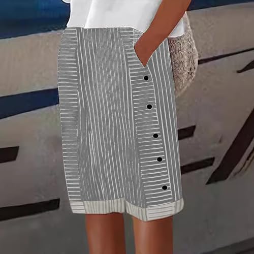 Elogoog Calça feminina de linho de cintura alta plus size Y2K Streetwear Calça de caminhada leve pri