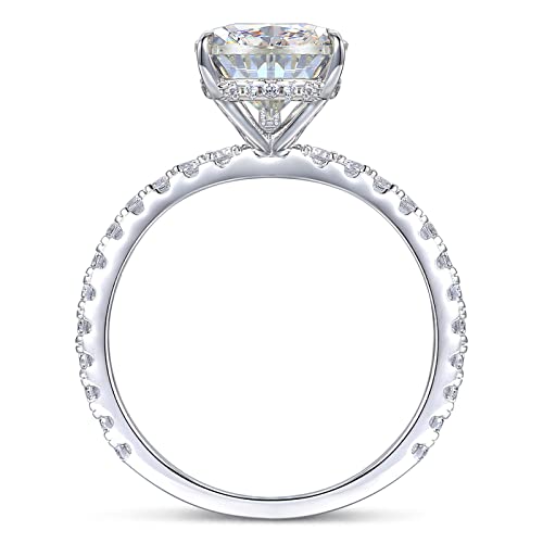 Cgsring Moissanite Rings 8X12Mm 4 Carat D Color Vvs1 Pear Cut Moissanite Engagement Ring For Women Size 4-12 (11) #TOP1