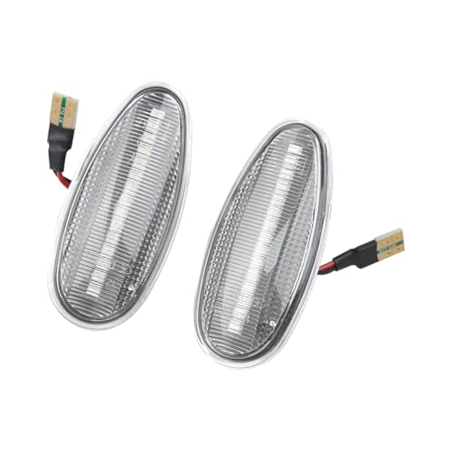 Malcayang Dynamic Sequential Side Marker LED Turn Signal Light MR522027 For Mitsubishi Outlander Lancer Galant Pajero Shogun MK3 Sport K9 2003 2004 2005 2006, Clear