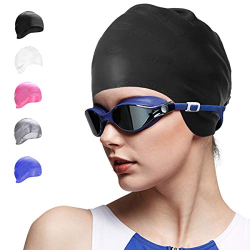 OKELA Silicone Solid Swim Cap,3D Ergonomic Design Comfortable Bathing Swimming Cap for Women