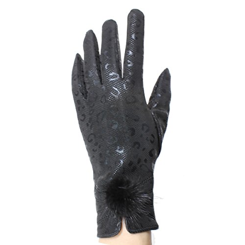 LL Womens Warm Touch Screen Gloves for Smartphone Texting- Fleece Lined, Many Styles (Small/Medium, BlackLeopard)