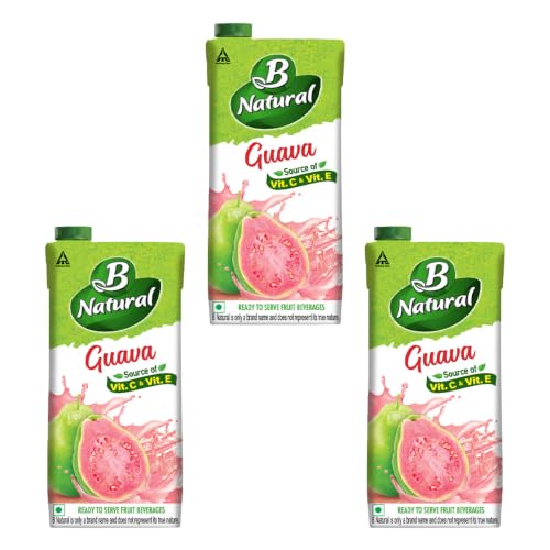 Image of B Natural Guava Juice, Vit C & E, 1 litre (Pack of 3)