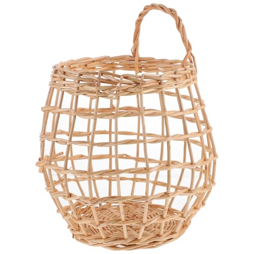 Almacenamiento de jengibre y especias con cesta de ratán hecha a mano beige 2