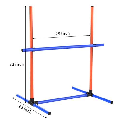AOUKAR Agility Set Hunde groß, Hürdenset klein Ausrüstung für Hundetraining mit 4 x Hürden Höhenverstellbar