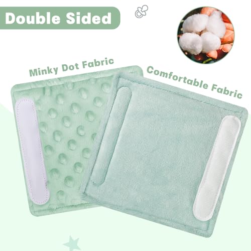 Image of GFU Car Seat Strap Pads for Baby, Soft Shoulder Pads for Comfort, Reversible Seatbelt Covers for Kids, Perfect for Baby Car Seat, Stroller, Swing, High Chair, Size: 6.5 x 6.5 inch, Green