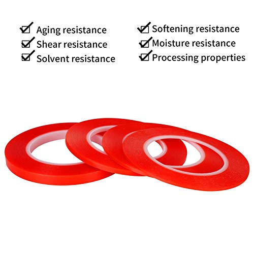 Kaisiking 2Mm / 3Mm / 5Mm / 10Mm X 25M Clear Heat Resistant Double Sided Tape Roll Strong Adhesive Sticker Tape Compatible For Cell Phone, Iphone Ipad, Imac, Electronic Lcd Touch Screen Repair #TOP1