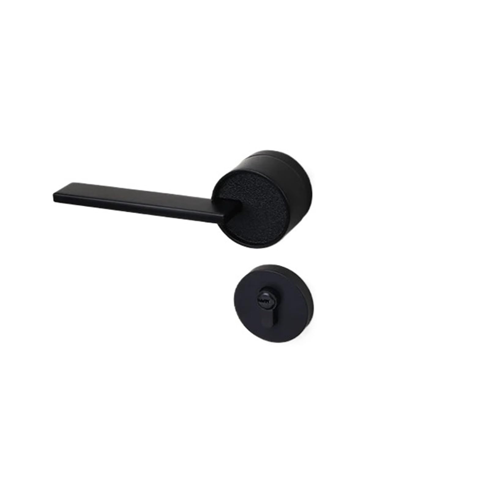 OPTEPYOE Split Door Lock Bedroom Silent Wooden Handle(MATT Black_72MM)