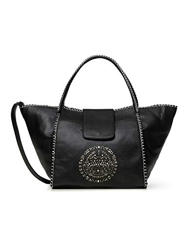 Desigual Damen Bols_tribal Zaria Medium Henkeltasche, Schwarz (Negro), 15.5x30x32 cm