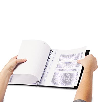 MiracleBind Notebook, College/Margin, 11 x 9 1/16, White, Black Cover, 75 Sheets      Office Product