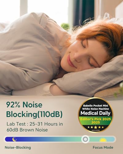 babelio white noise sound machine for adults kids baby mini 15 non-looping sounds timer memory function easy to pocket and travel white