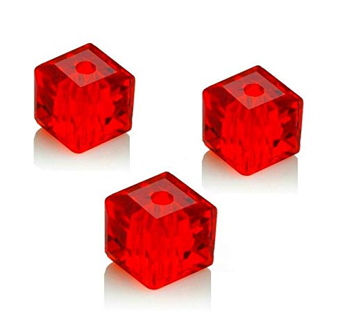 Bohemian Crystal Beads, 4 mm and 6 mm Set, Cube Faceted Czech Beads, Glass Cut Beads, Spacer Beads, Glass Beads - Image 2