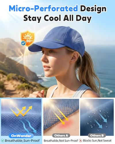 Image of Lightweight Golf Hat for Women Men, UPF 80+ Sun Protection Cap, Breathable Quick-Dry Baseball Cap for Running Sport