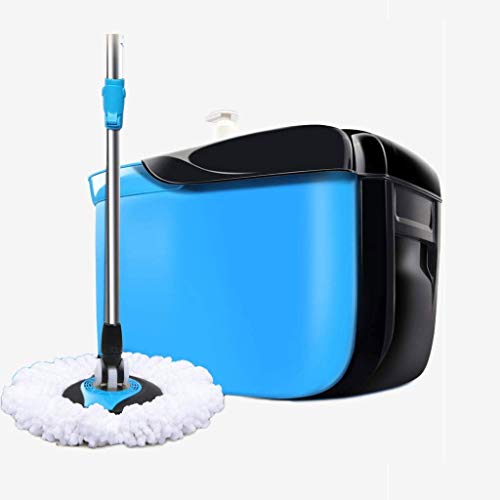 Generisch - Drehmopp-Set mit Schleudereimer für Zuhause und Küche, Bodenreinigung, Nass- und Trockengebrauch auf Hartholz und Fliesen, inklusive 2 waschbaren Mikrofaser-Moppköpfen