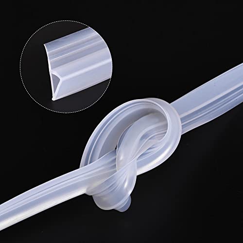 Uxcell Frameless Glass Shower Door Sweep, 59.06" Long, For 1/4"(6Mm) Glass, H-Type Door Bottom Side Seal Strip #TOP2