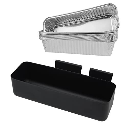 MixRBBQ Grease Cup with Aluminum Drip Pans Liner Set for Camp Chef Griddles Accessories Professional Drip Catcher Pan Holder for Camp Chef Stove SG100 SG90 SG14 SG30 SG60 Foil Pans(10 Pack) 24 oz
