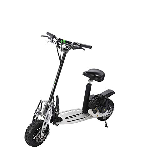 TOXOZERS Patinete de gas de 49 cc, velocidad máxima de 25 km/h, con 2 tiempos, Manillar Ajustable color negro
